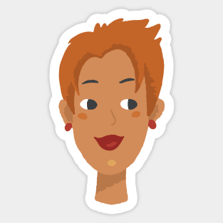 Red pixie short hairstyle women Sticker